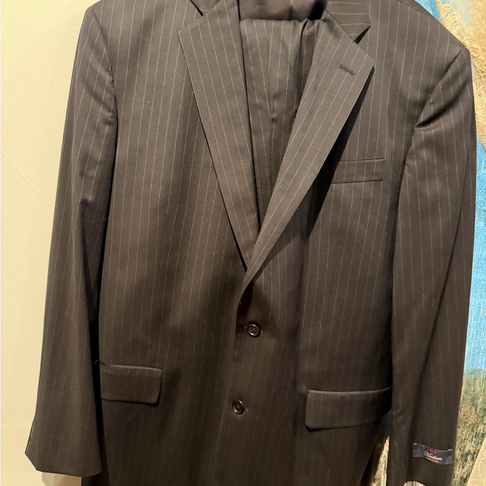 Men's black Pinstripe Pant Coat